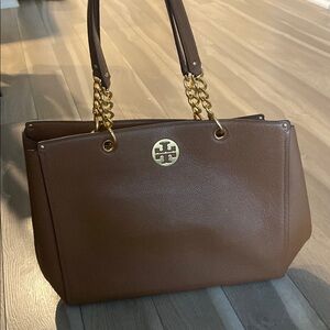 Tory Burch Brown Leather Tote Bag